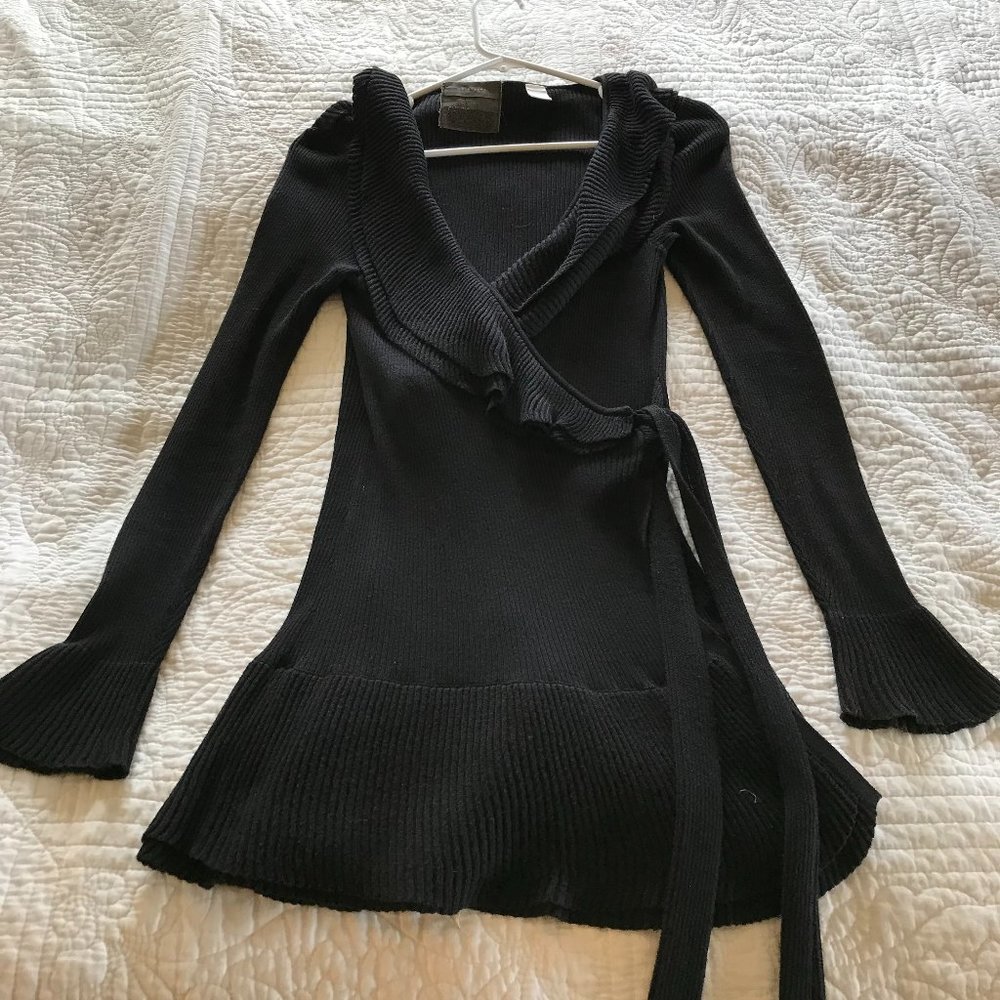 Guinevere Black Wrap Sweater